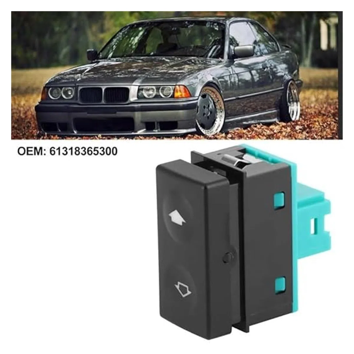 alza vetri comandi Per BMW E36 318i 318is 325i 328i M3 Z3 Interruttore Pulsante Alzacristalli Elettrico Anteriore Auto Tettuccio Apribile 61318365300 Ricambio Adatto