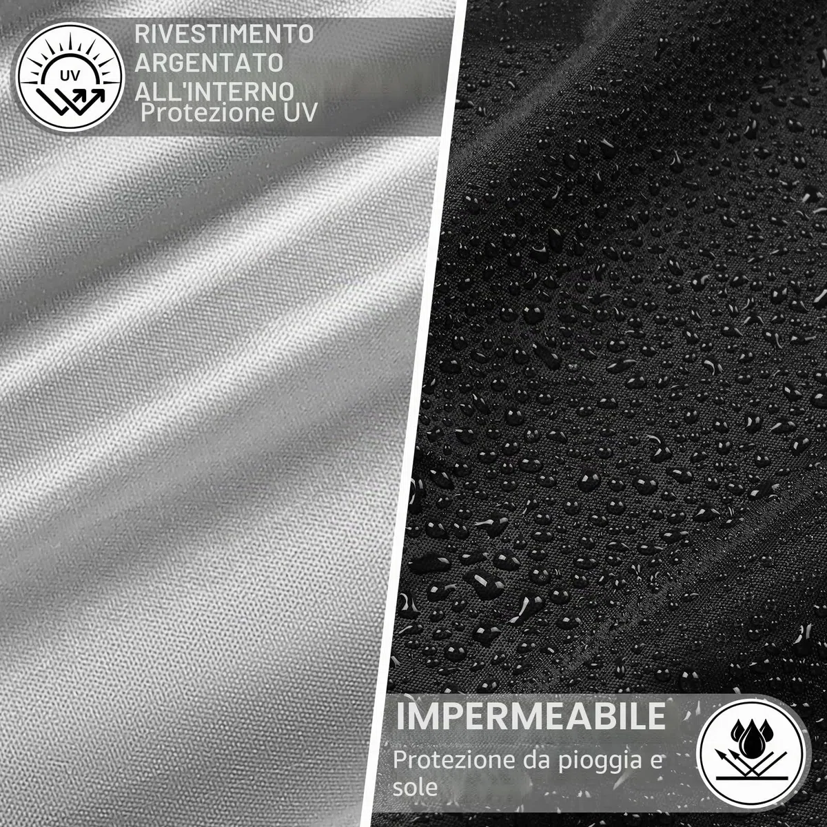 Telo Coprimoto da Esterno, Telo Moto per Esterno Impermeabile, Copri Antigrandine Universale per Scooter Motorino Ciclomotori Motocicletta Stradale Motocross 245 * 105 * 125cm (XXL)
