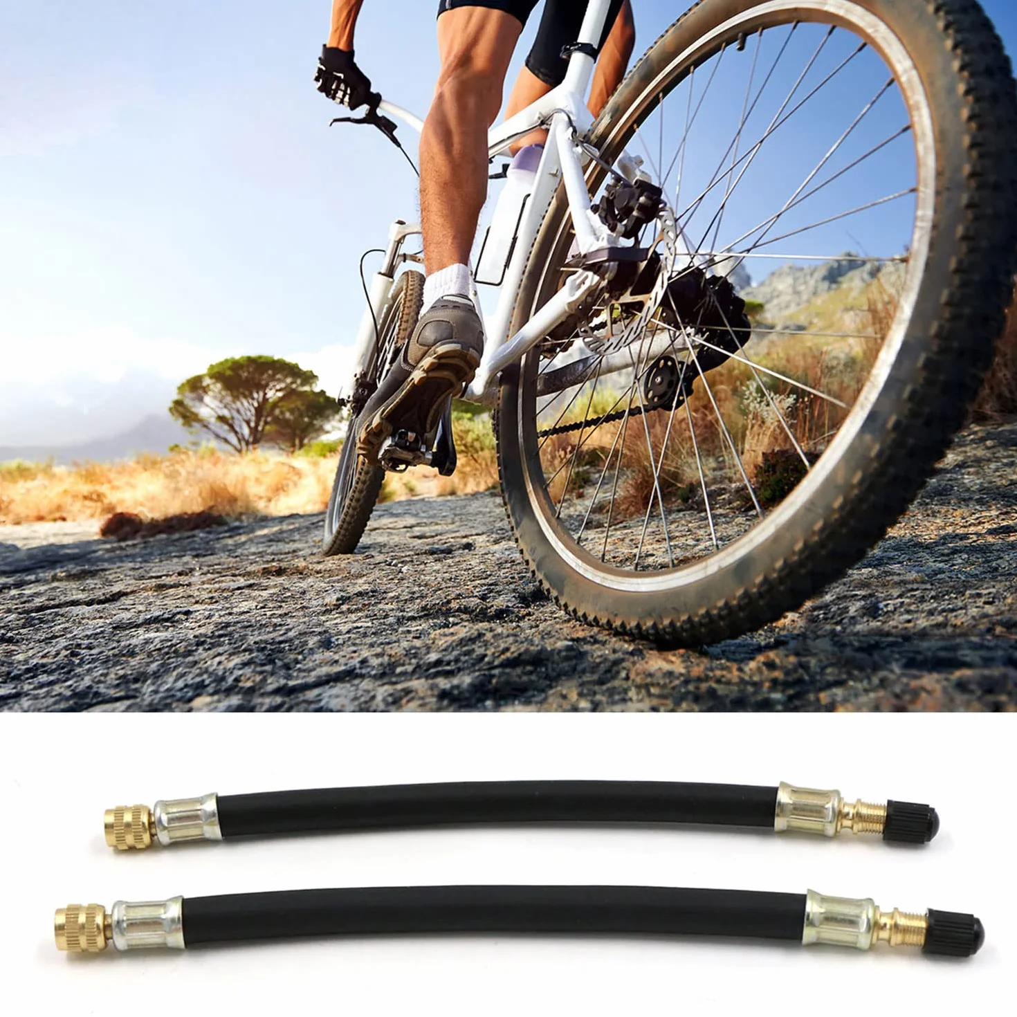 Estensione della Valvola per Pneumatici 2 Pezzi 200mm Gomma Flessibile per Auto Camion Ruota per Moto Valvola per Pneumatici Prolunga per Stelo Adattatore per Valvola per Auto Valvola per Pneumatici.