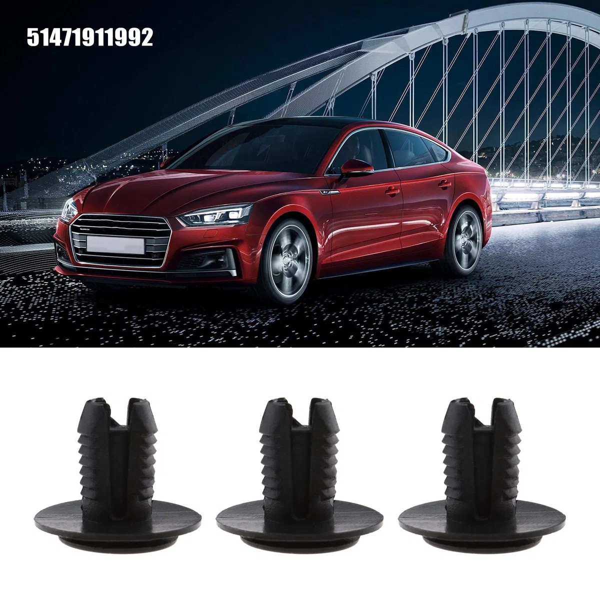 OTOTEC 30Pcs 51471911992 Auto Trim Clips Paraurti Ruota Arco Fodere Splashguard Push-in Rivetti di Fissaggio Plastica Nera 51470146782