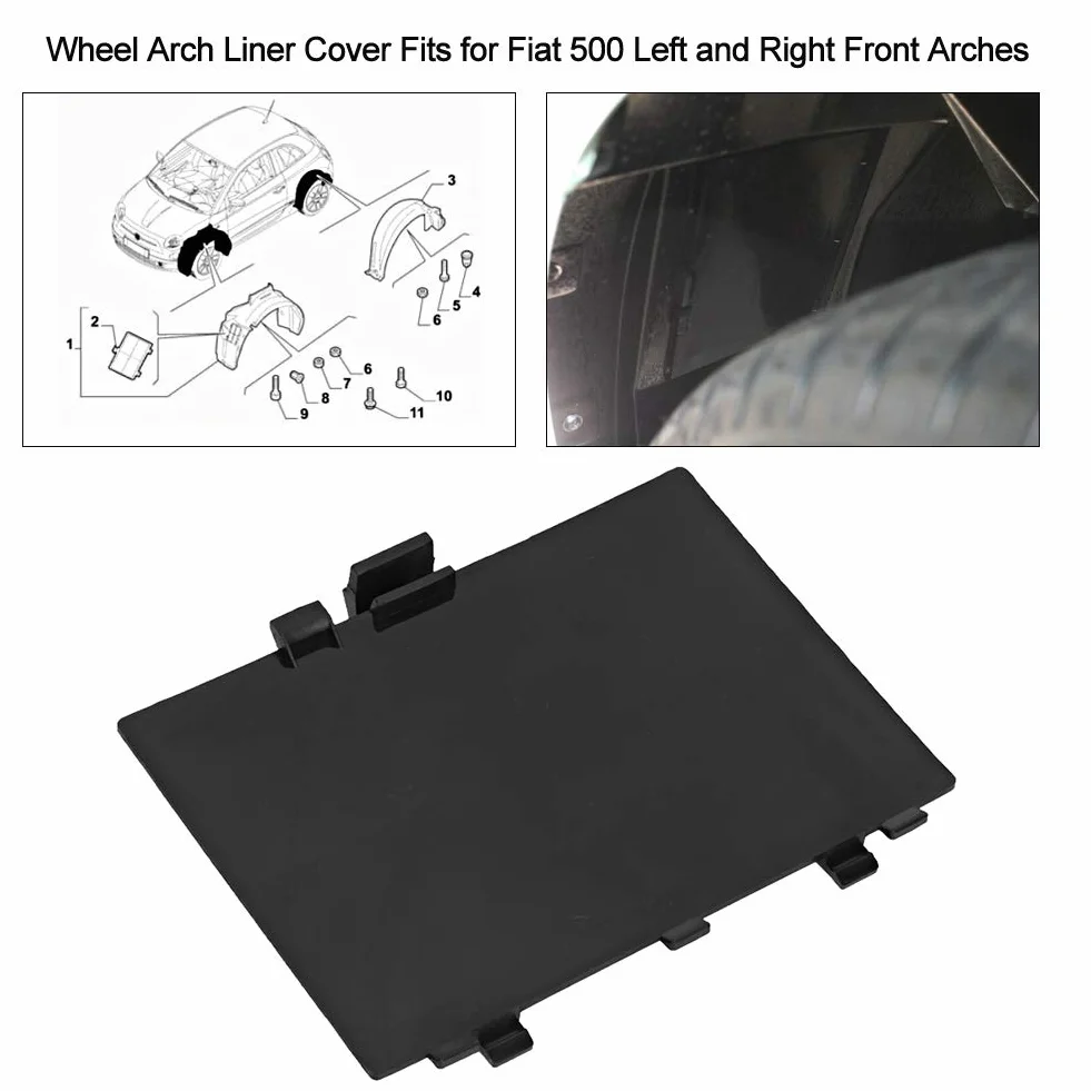 Copertura del rivestimento del passaruota, pannello del rivestimento del passaruota, stabile per Fiat 500 archi anteriori sinistro e destro per mantenere la sostituzione 71752114(Sell ​​one)