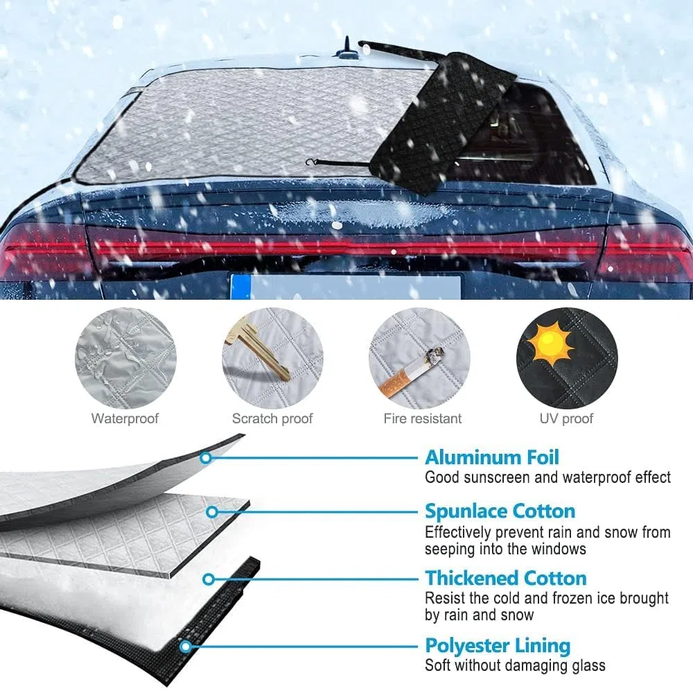 AYAMAYA, Copertura per lunotto posteriore auto, lunotto invernale con magnete, protezione antigelo e anti-neve, protezione UV, copertura invernale, 140x80cm