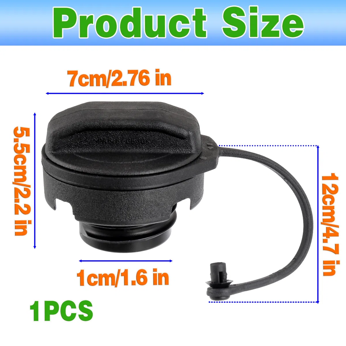 Tappo del serbatoio del carburante, Tappo del serbatoio del carburante per auto di ricambio 1H0201553B 1J0201550A compatibile con VW Polo 9N 6R Golf 2 3 4 Passat B5 B3 B4 Audi A3 A4 A1