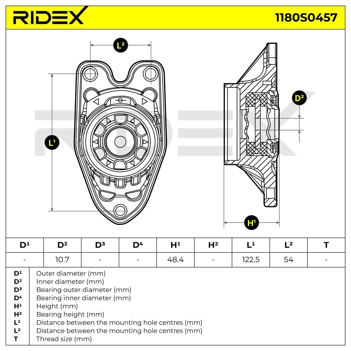 RIDEX 1180S0457 Supporto ammortizzatore Posteriore Sinistra Destra Compatibilità con BMW 1 Hatchback F20