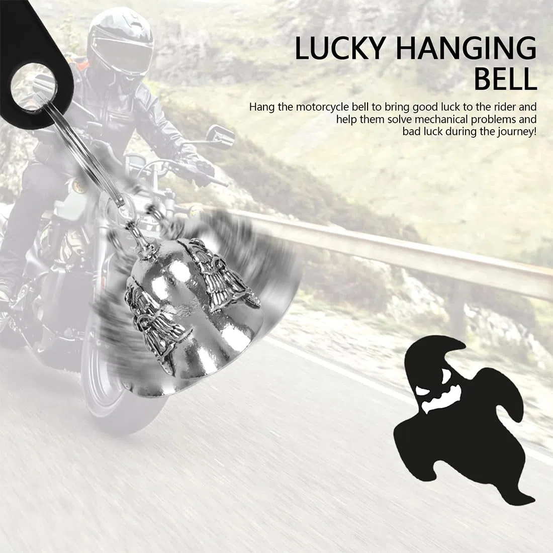 Campanella Guardian Bell, Campanellino Motociclisti, Portafortuna Con Angelo Custode e Anello Per Moto, Auto Elettriche, Biciclette