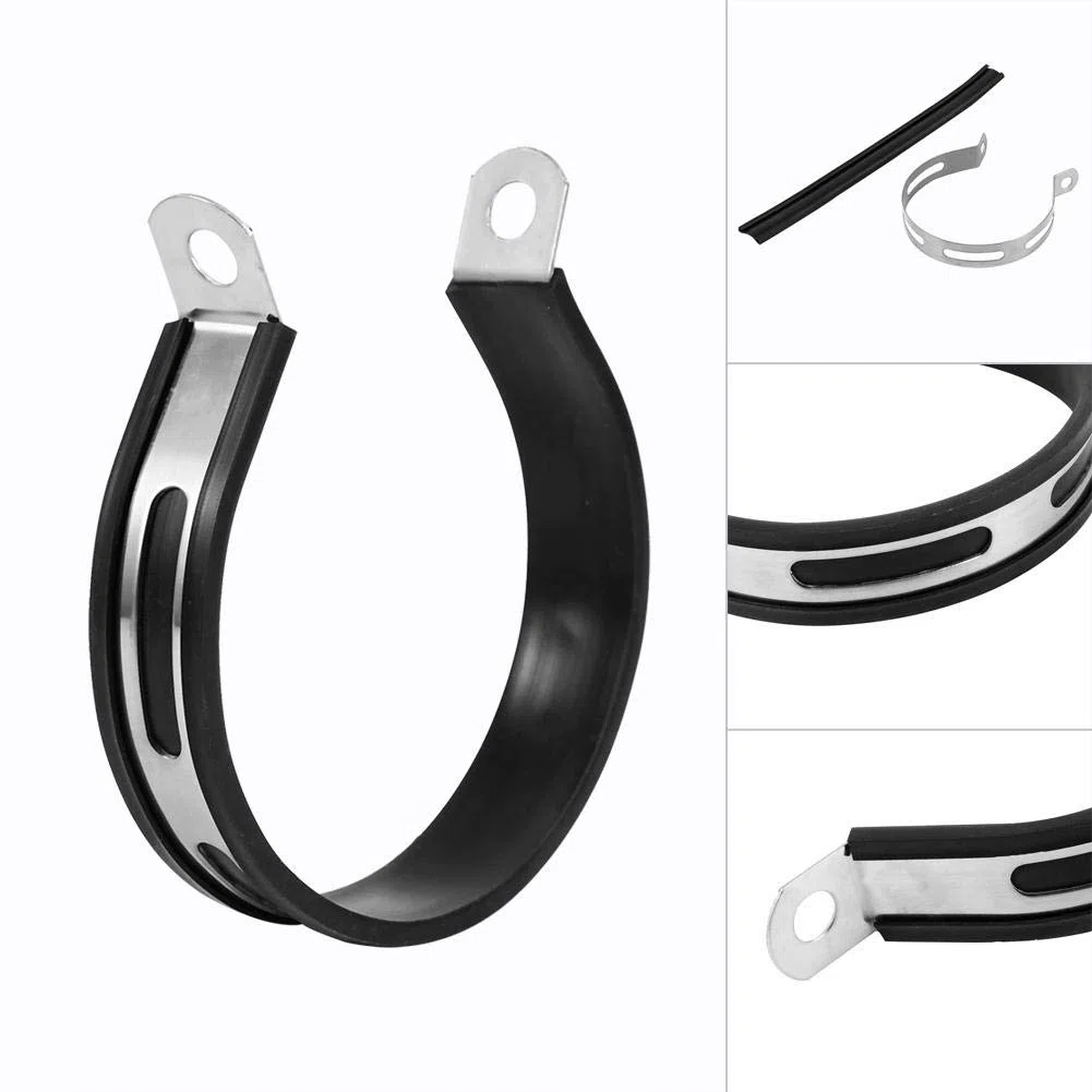 Jadeshay Staffa Marmitta Scarico,Universale Moto Fascetta Scarico Moto Tubo Semicircolare Silenziatore di Montaggio del Gancio Gomma Anello Supporto Scarico