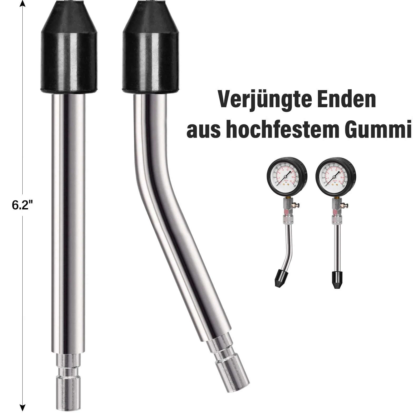 Tester di Compressione, Manometri Compressione per Motori Benzina 0-20 Bar o 0-300 PSI con 4 Adattatori M10 M12 M14 M18 per Auto e Moto (Blu)