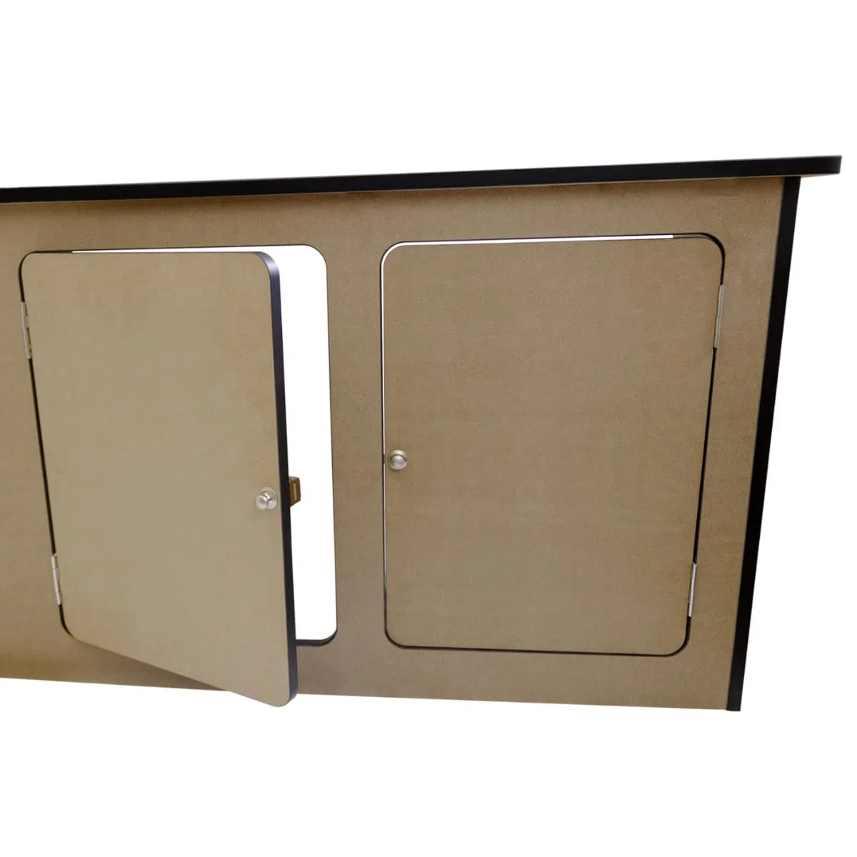 Cucina per camper Cucina da campeggio in MDF Interni Legno compensato Spessore: 18 mm 3 Armadi Spazio di stoccaggio Sinistra Controllo UE Incluso Portabottiglie Portabottiglie 4 Bottiglie Facile