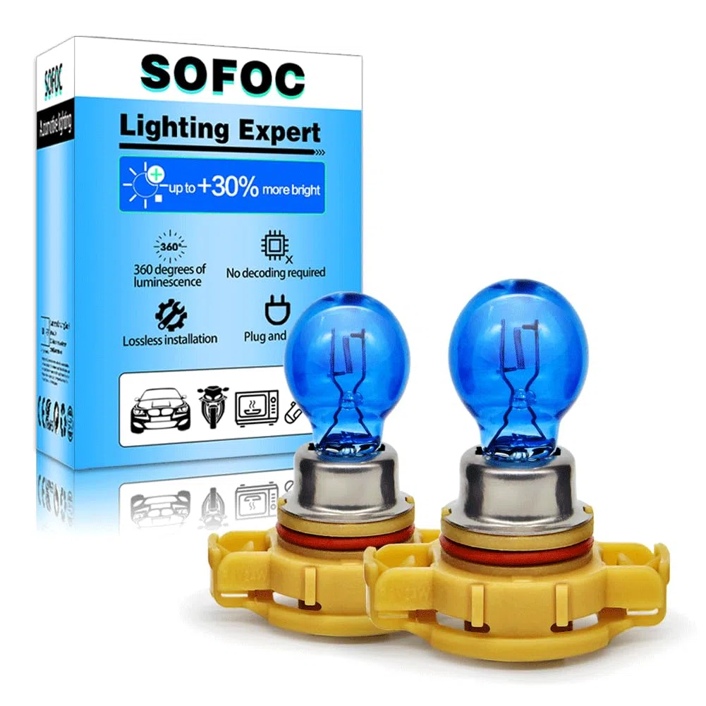 SOFOC PSX24W Lampadina 12V Luci Diurne Bianche DRL Luci Di Posizione PSX Lampadina Alogena 24W 2Pezzi