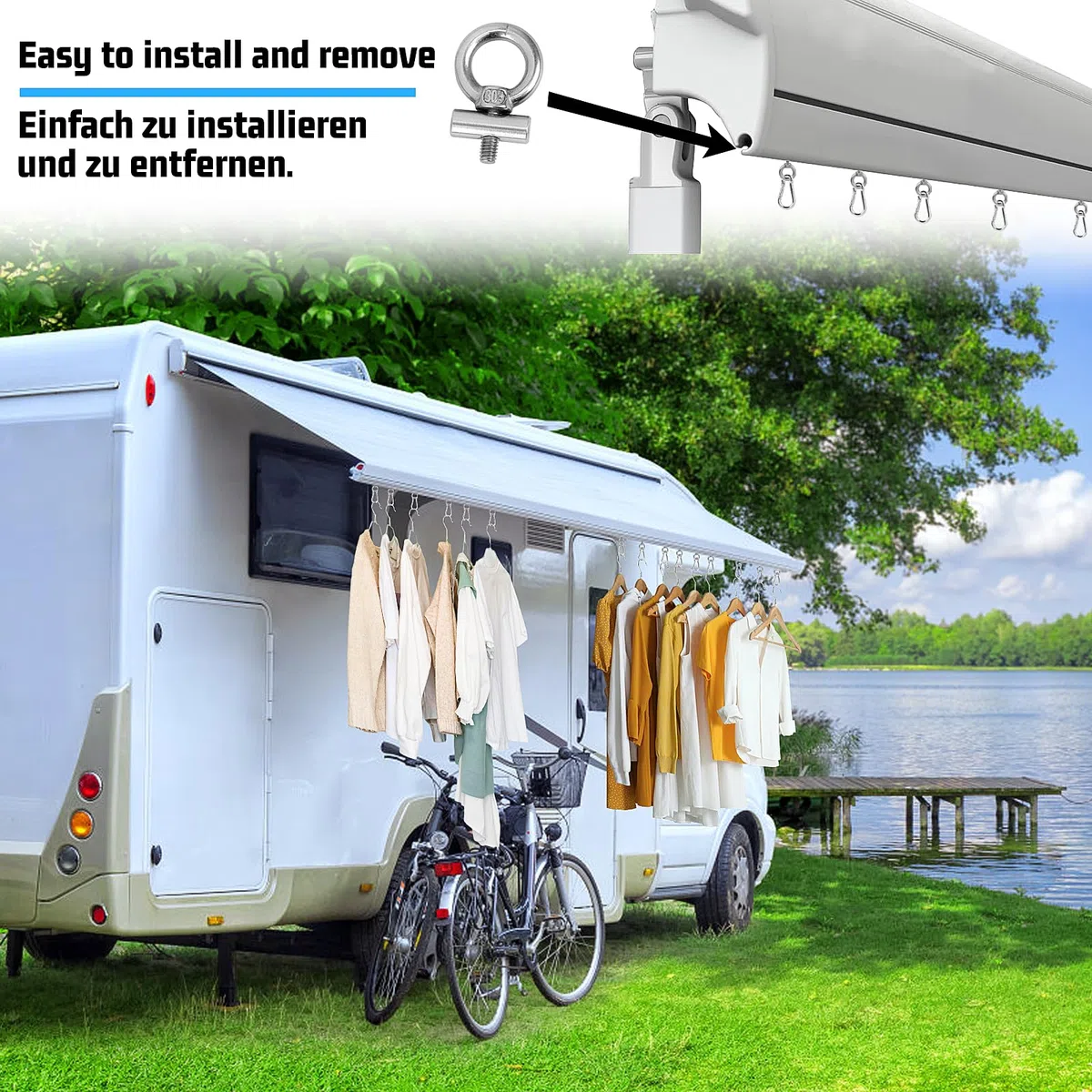 8 PZ Ganci per Tende da Campeggio,6 MM Ganci per Tende da Sole Accessori Camper per Tendalino Camper per Tendalino Camper, Roulotte, Giardino