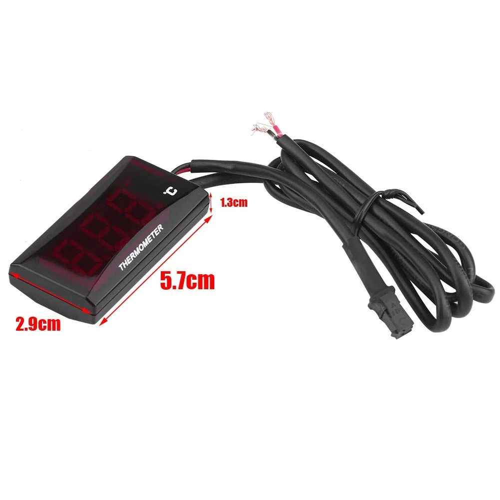 Termometro digitale per moto Temperatura acqua Misuratore di temperatura universale per scooter da corsa(Rosso)