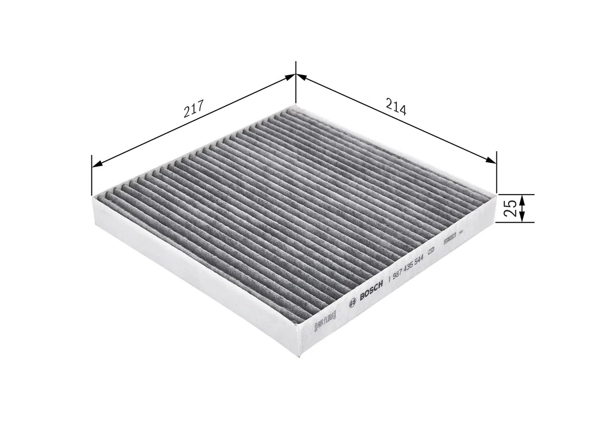 Bosch Filtro Abitacolo ai Carboni Attivi R5544, Filtro di Ricambio - Contro cattivi odori, polline e polvere per un'aria più pulita all'interno del veicolo
