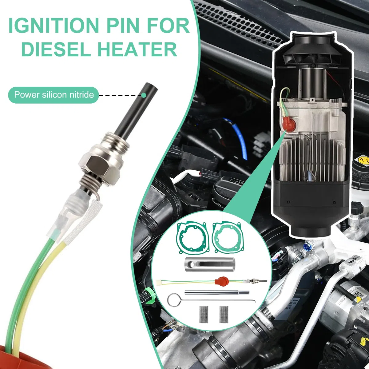12 V 2 KW 5 KW 8 KW Kit di Riparazione per Candelette, 10 Pezzi Kit Ceramico Riscaldatore da Parcheggio con Candelette, Accessori per Riscaldamento Diesel per Riscaldamento Ad Aria,Diesel