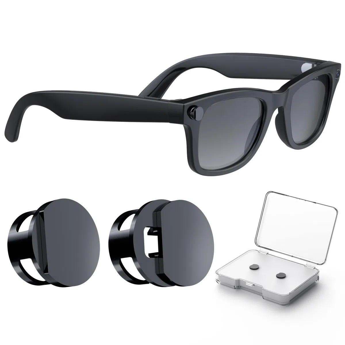 Copertura luminosa a LED per occhiali RayBan Meta Smart, blocco della luce regolabile compatibile con Wayfarer, Skyler, Headliner, Oakley Meta HSTN, 2025 Nuovo design leggero Meta Glasses Flash Cover