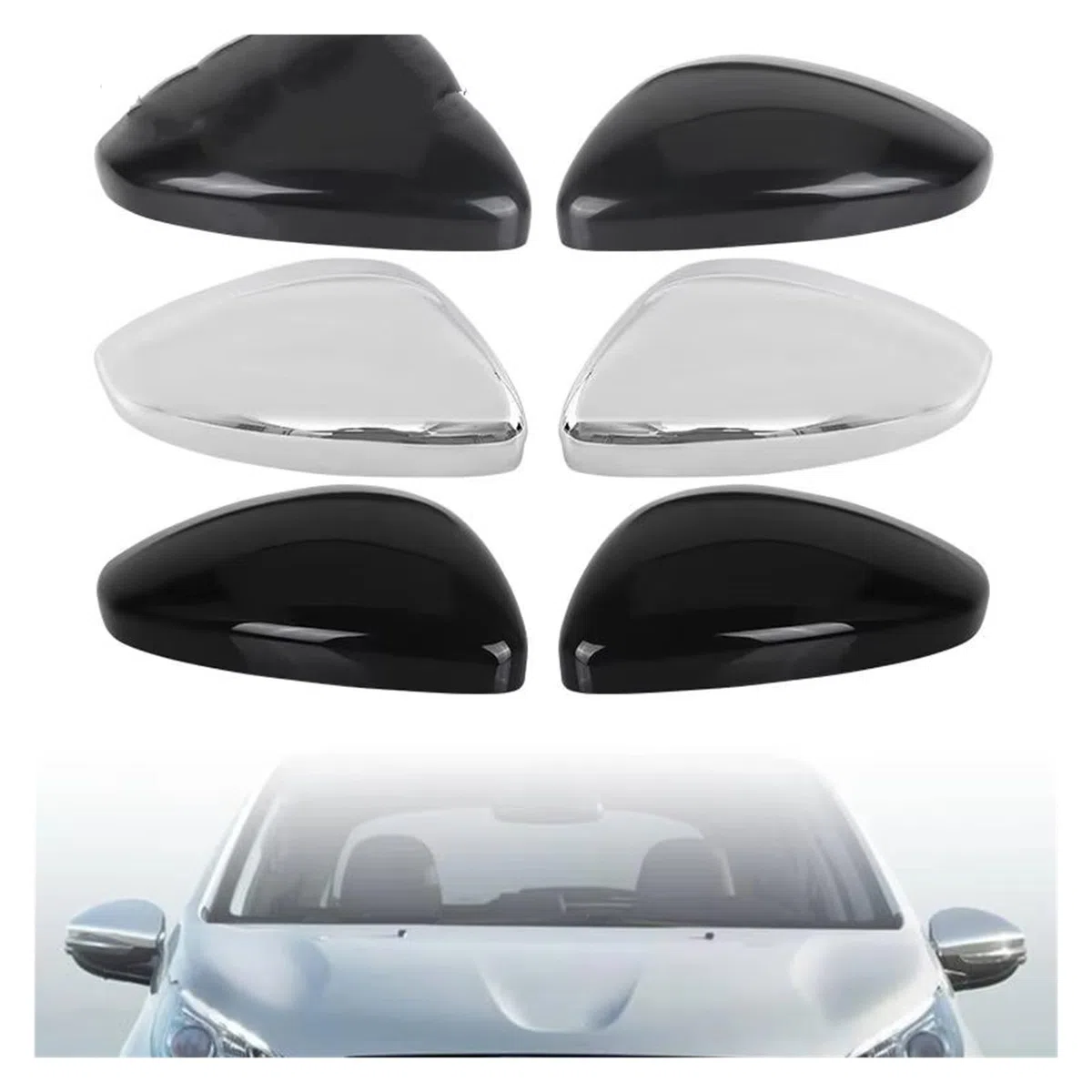Coperchi a specchio laterale Per Peugeot 208 2012-2019, Calotta Copri Specchietto Retrovisore Sinistro E Destro Calotte specchietti(1xPrimed Black Left)
