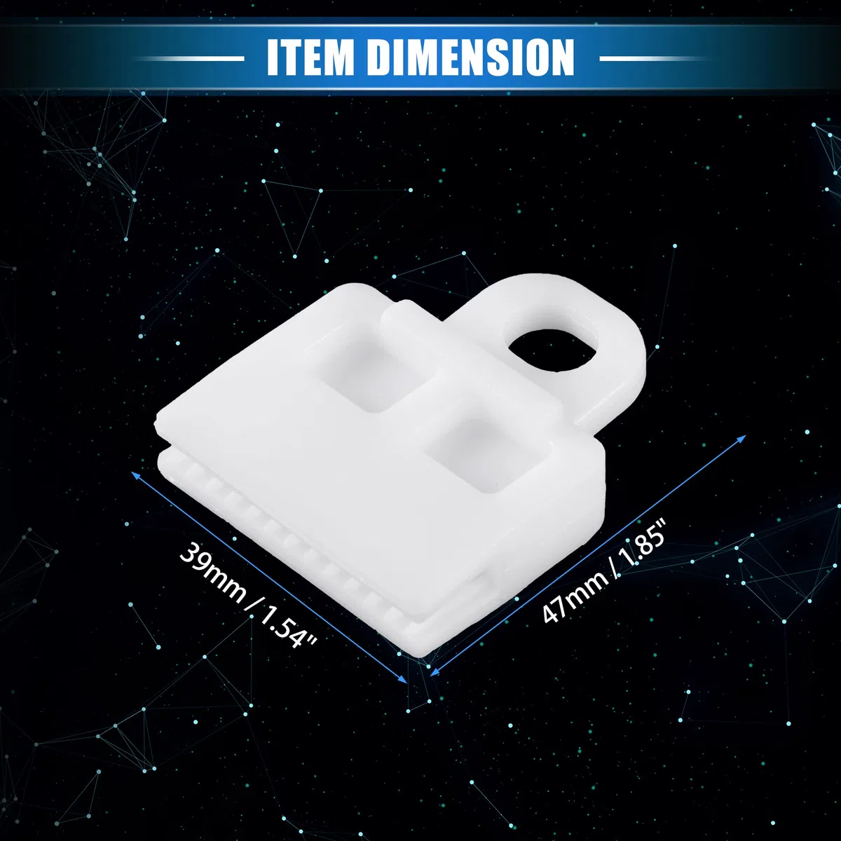 A ABSOPRO 2pz Vetro Canale Fermo Clip, 1.85"x1.54"x0.47" per Auto Bianco