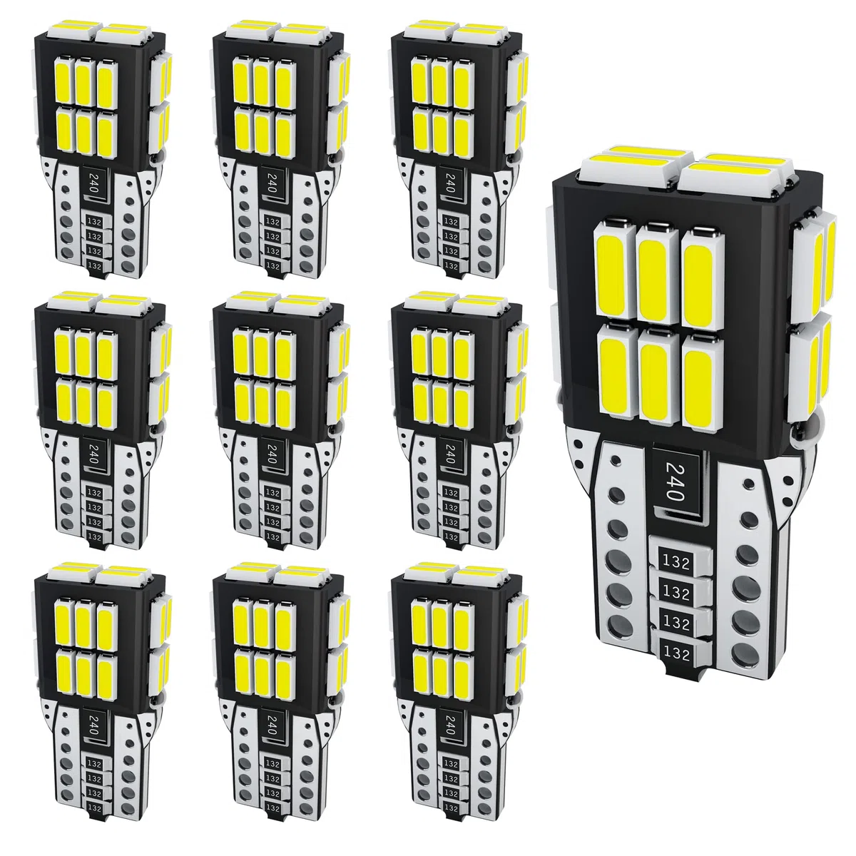 T10 W5W LED Lampadina CANBUS 194 501 168 24SMD per Auto LED Luci Interne Plafoniera Mappa Targa Posizione Cupola Cortesia Luce 12V 6500K Bianco 10 Pezzi