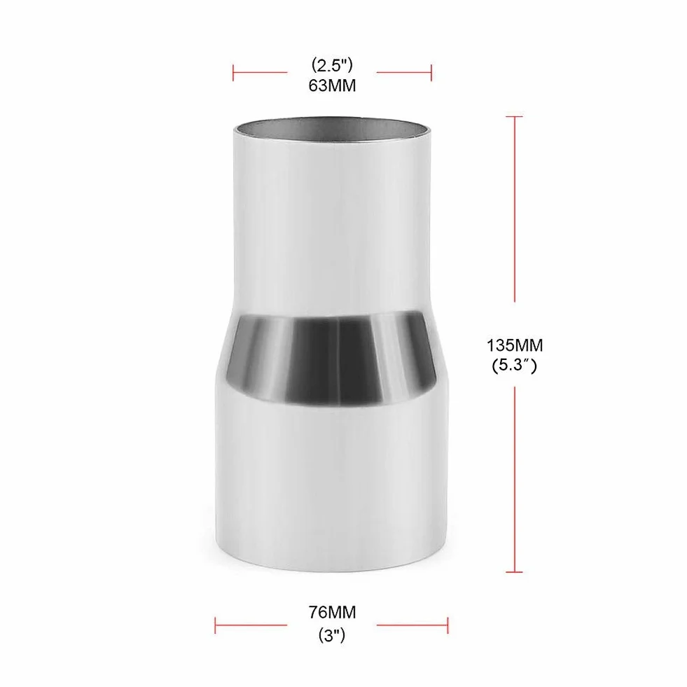 DEWIN Adattatore per Tubo di Scarico,Riduzione Scarico Tubo Riduttore per Tubo Di Scarico Adattatore per Tubo di Scarico Universale per Tubo Modificato(63MM/76MM)