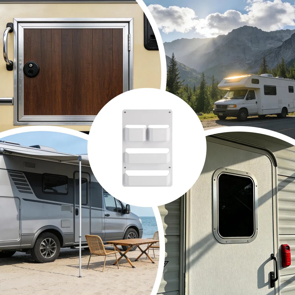 Scatola portaoggetti per roulotte, ripiano con viti, organizer per porte e vano portaoggetti, per barca, camper, roulotte, cabina igienica, viaggi, auto