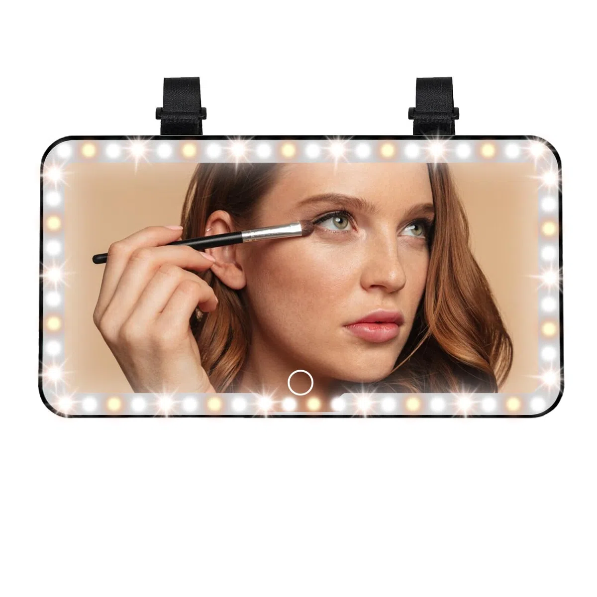 Specchio Cosmetico Auto Ricaricabile con LED (Modalità 3 Luci), 23,5 * 12,7cm Specchietto per Visiera Semplice Pratico