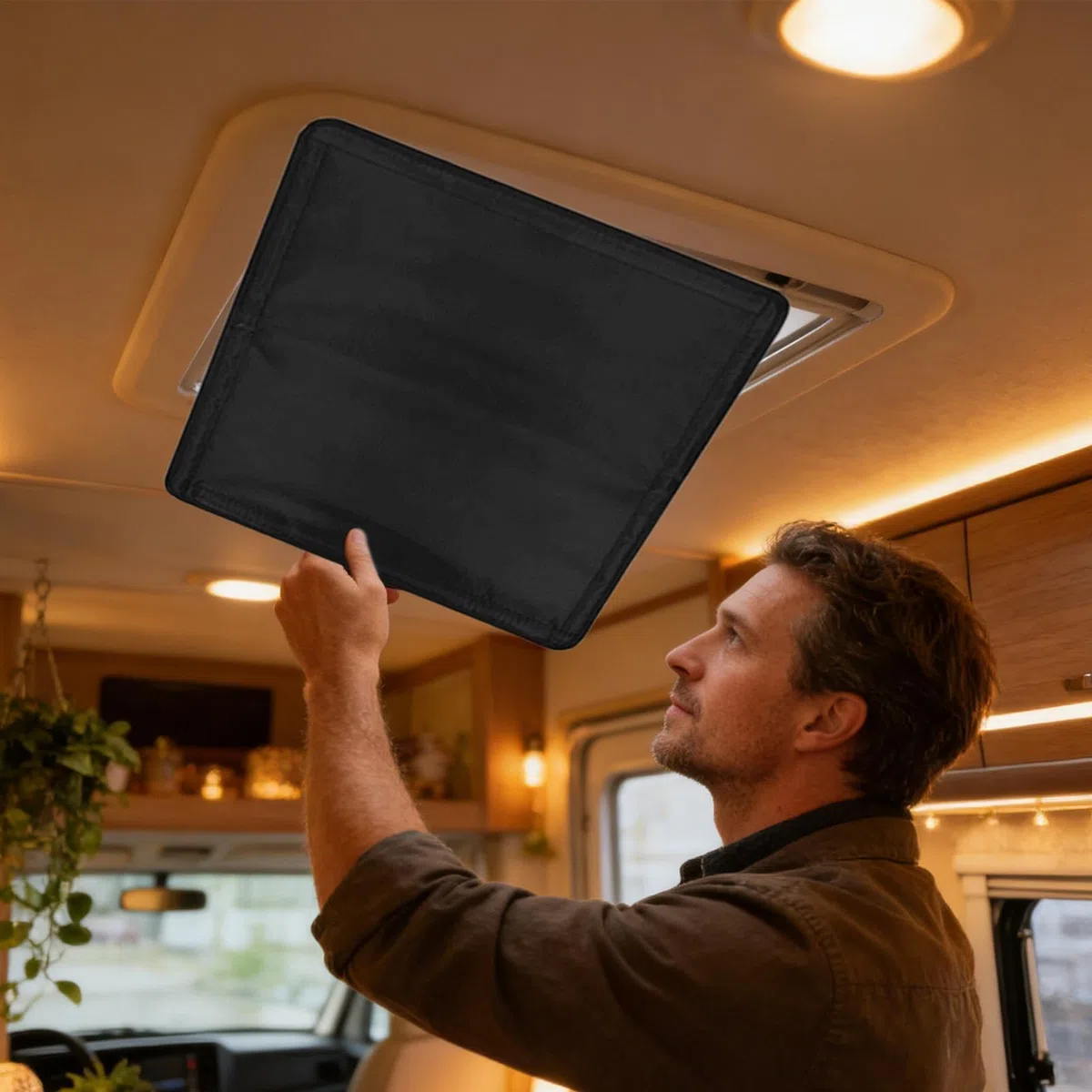 Tenda Oscurante Per Ventilazione Sul Tetto Del Camper - Foglio Di Alluminio Riflettente, Tessuto Oxford Copertura Isolante Per Finestra Per Lucernario Per Ventilazione Sul Tetto Del Camper | Protezion