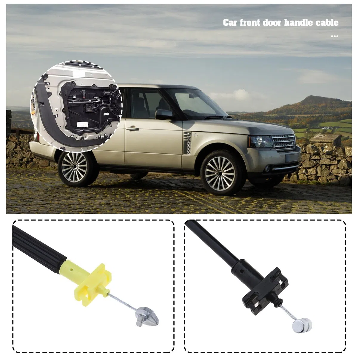 EMSea Cavo di ricambio per serratura della porta anteriore LR025409 compatibile con Range Rover Evoque 2011-2019 Cavo di rilascio del cofano del portellone Tirante della maniglia della porta anteriore