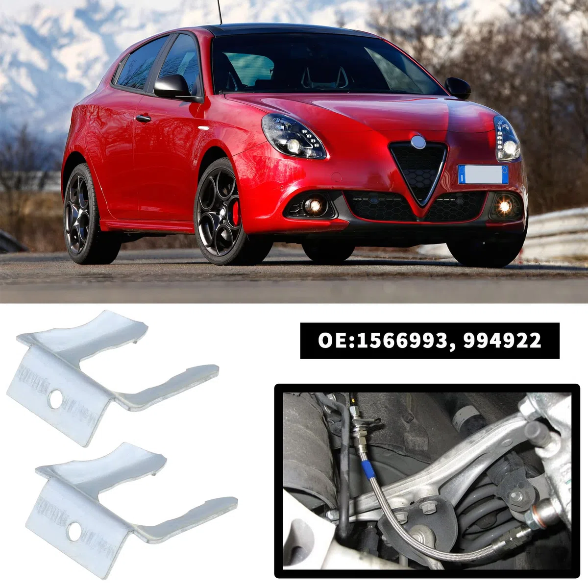 OTOTEC 10 clip per tubi del freno per auto 1566993 994922 in acciaio al manganese fermo per tubo freno di ricambio a forma di U staffa per tubo del freno morsetto di fissaggio