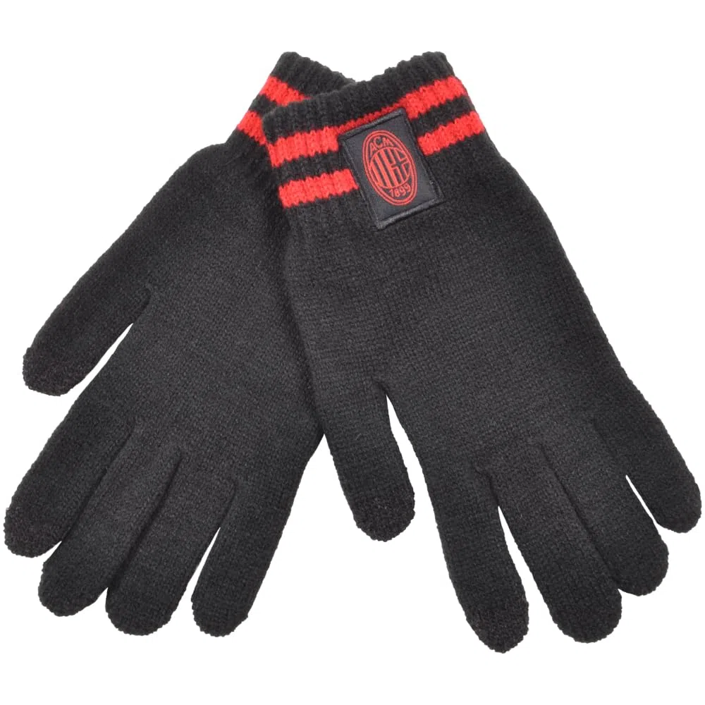 Guanto righe con patch in tessuto, touch screen, 95% PC 5% EA MILAN 143487