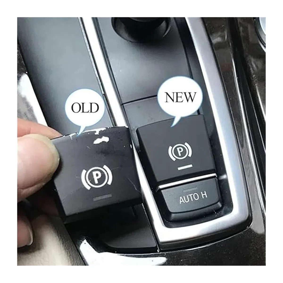 Attuatore Freno A Mano Dell'auto Auto Freno Stazionamento A Mano P Interruttore Tasto Copertura H Caps Per BMW 5 7 X3 X4 F Serie F01 F02 F10 F12 F15 F16 F25 F26(Model A)