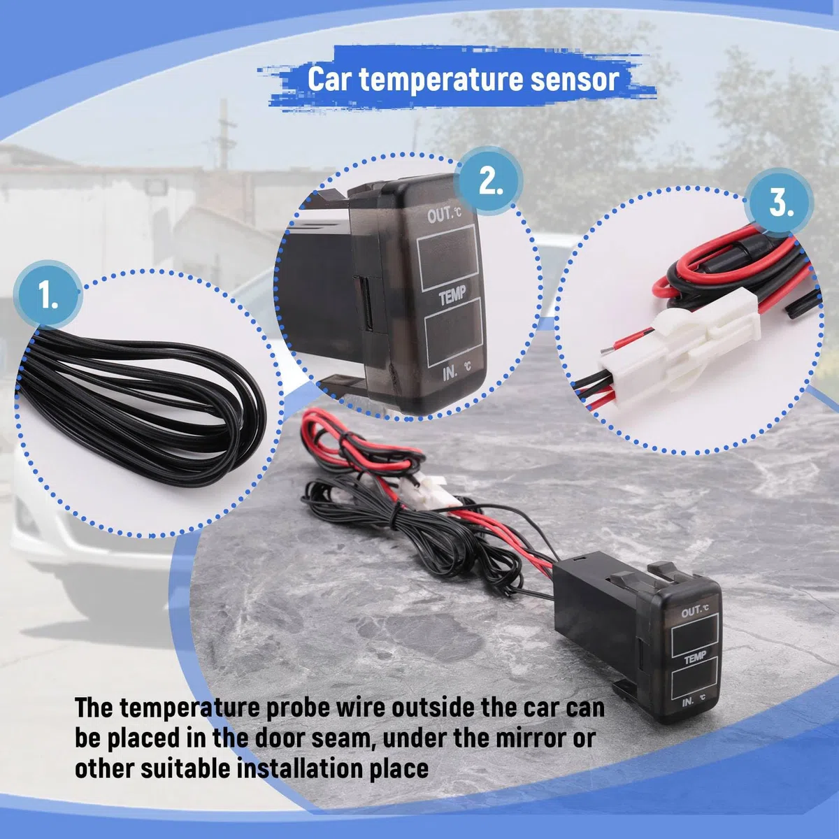 Display a Doppia Temperatura all'Interno e all'Esterno 'Auto Sensore a Doppia Temperatura per Prado