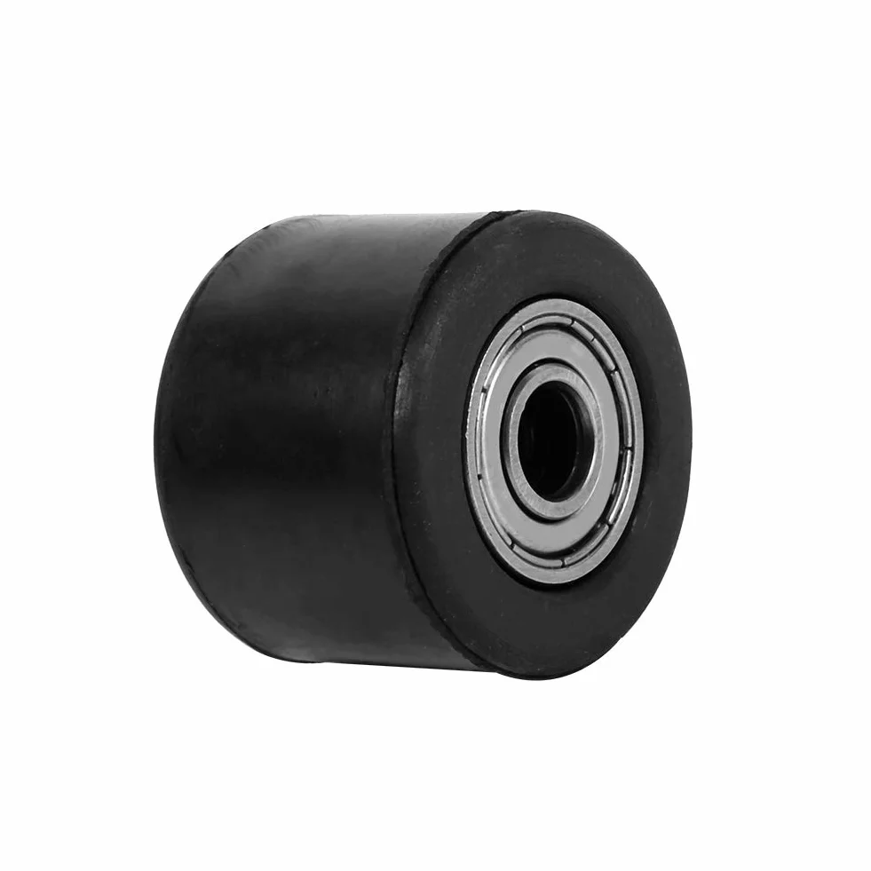VOBOR Rullo Catena, Guida della Puleggia Tenditore a Rullo Catena in Gomma da 8MM per Moto Dirt Bike Enduro, Nero
