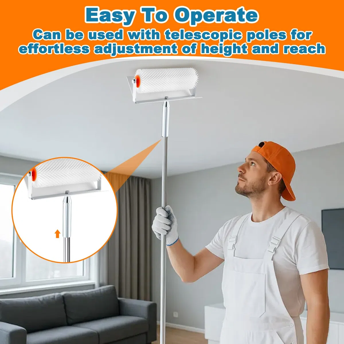 Rullo Frangibolle per Autolivellante, Spiked Rullo, Rullo da 25 cm con paraspruzzi, per Rimuovere Bolle d'Aria e Creare Una Superficie Liscia