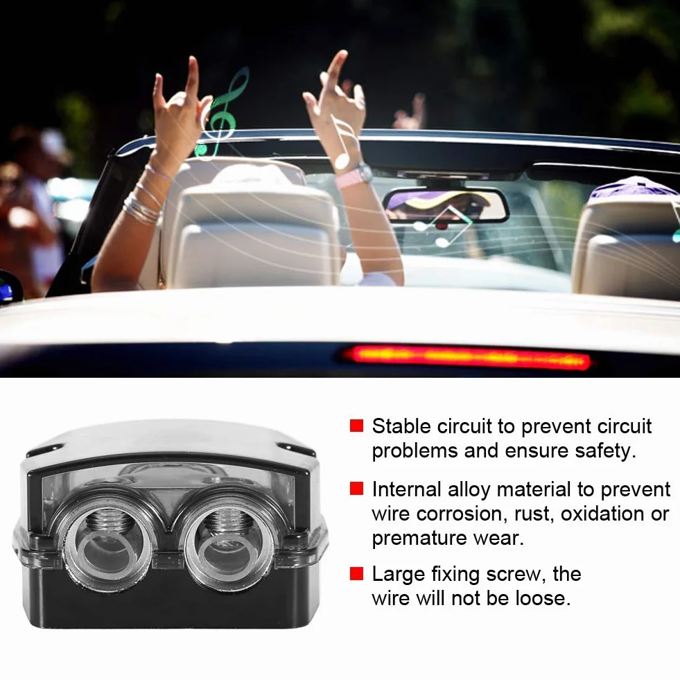 Fydun Distribuzione a terra di 1 * 0GA Car Audio Distribution in Block Divider + auto audio stromverteiler