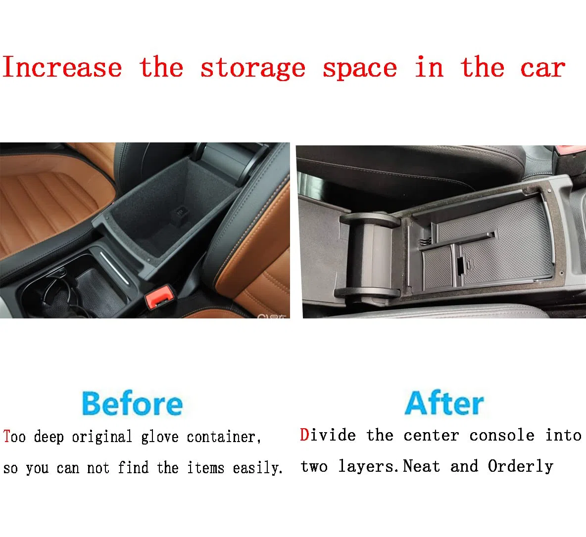 Scatola Portaoggetti del Bracciolo Central Console Armrest Storage Box per CC Magontan Passat B6 B7L 2009 - 2015