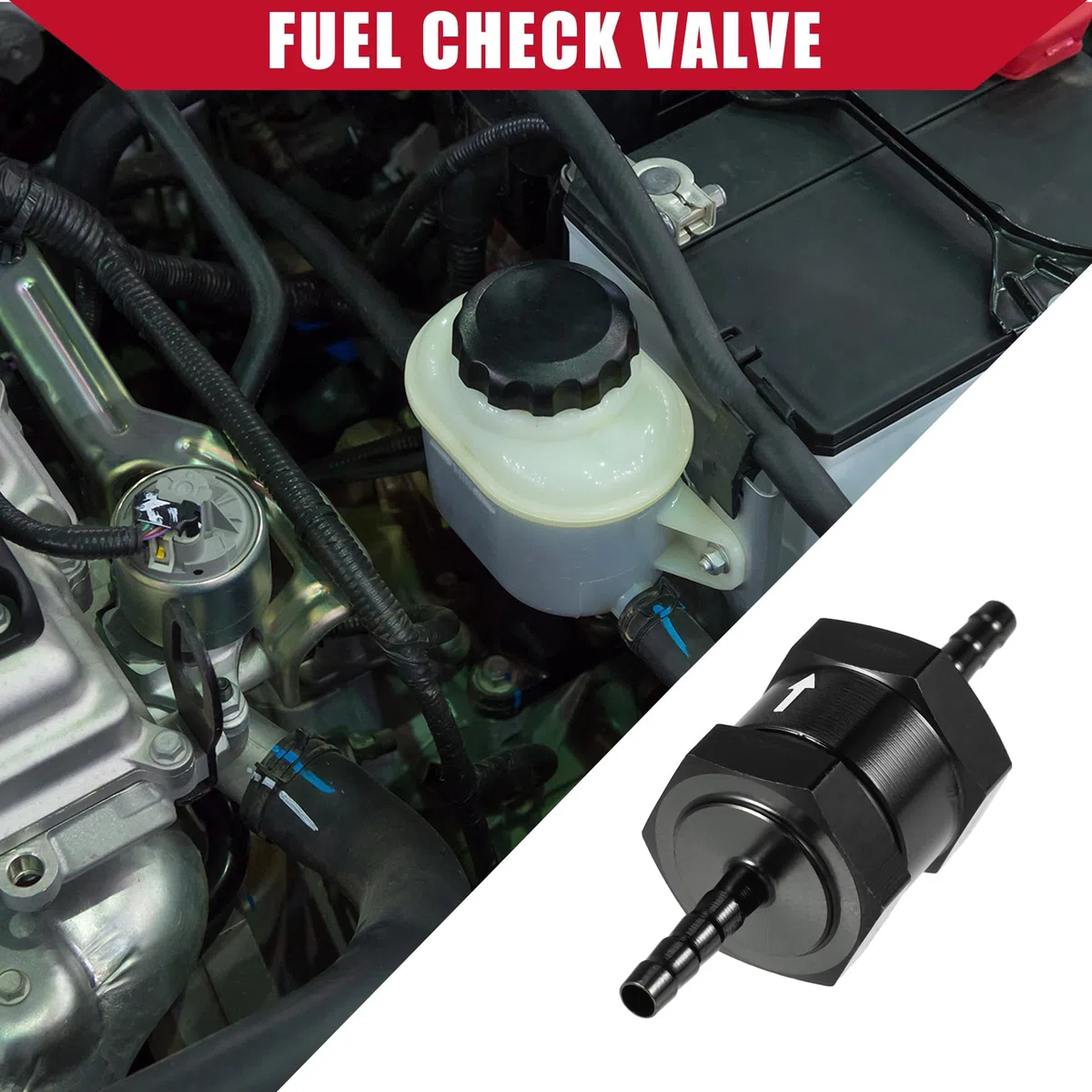 Valvola di controllo del carburante unidirezionale/Valvola di non ritorno interna per carburante benzina diesel/Resistente 0,16" 4mm OD / 2 pezzi neri