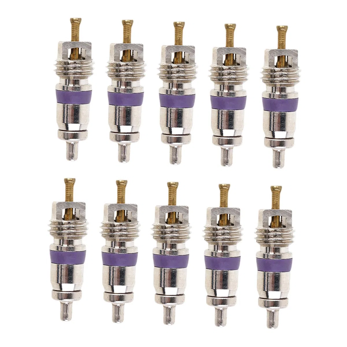 Kit di 10 Pezzi di Ricambio per Valvole di Condizionata, Servizio di Riparazione del A/C, Nucleo della Valvola in Ottone per La Manutenzione dell'Aria Condizionata di Auto