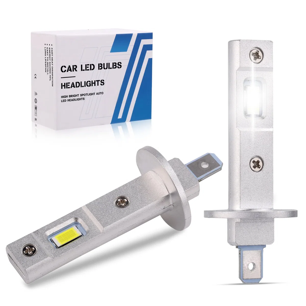 2pz Lampadina LED H1, Super Luminosa Bianco Freddo Lampadine Faro LED H1 Dimensione Mini 1:1 Collegare & Usare 6500K IP68 Impermeabile per Fari Fendinebbia Luce Interna Luci Targa