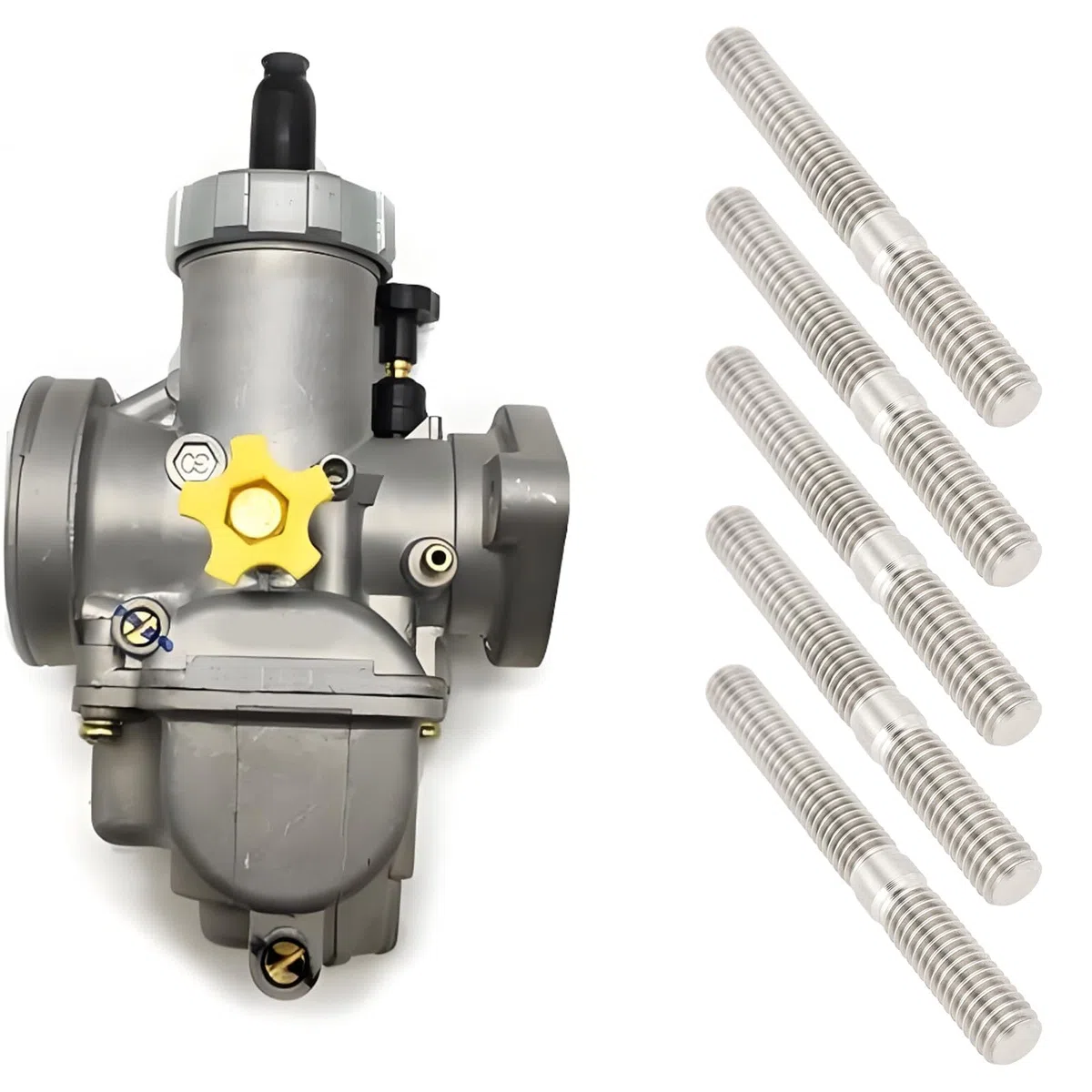 The Lord of the Tools 10pz M6 Carburatore Sistema Prigioniero Dado Collettore di Scarico Prigionieri DIN 835 M6x18 A M6x30 Doppia Estremità Filettato Vite Bullone