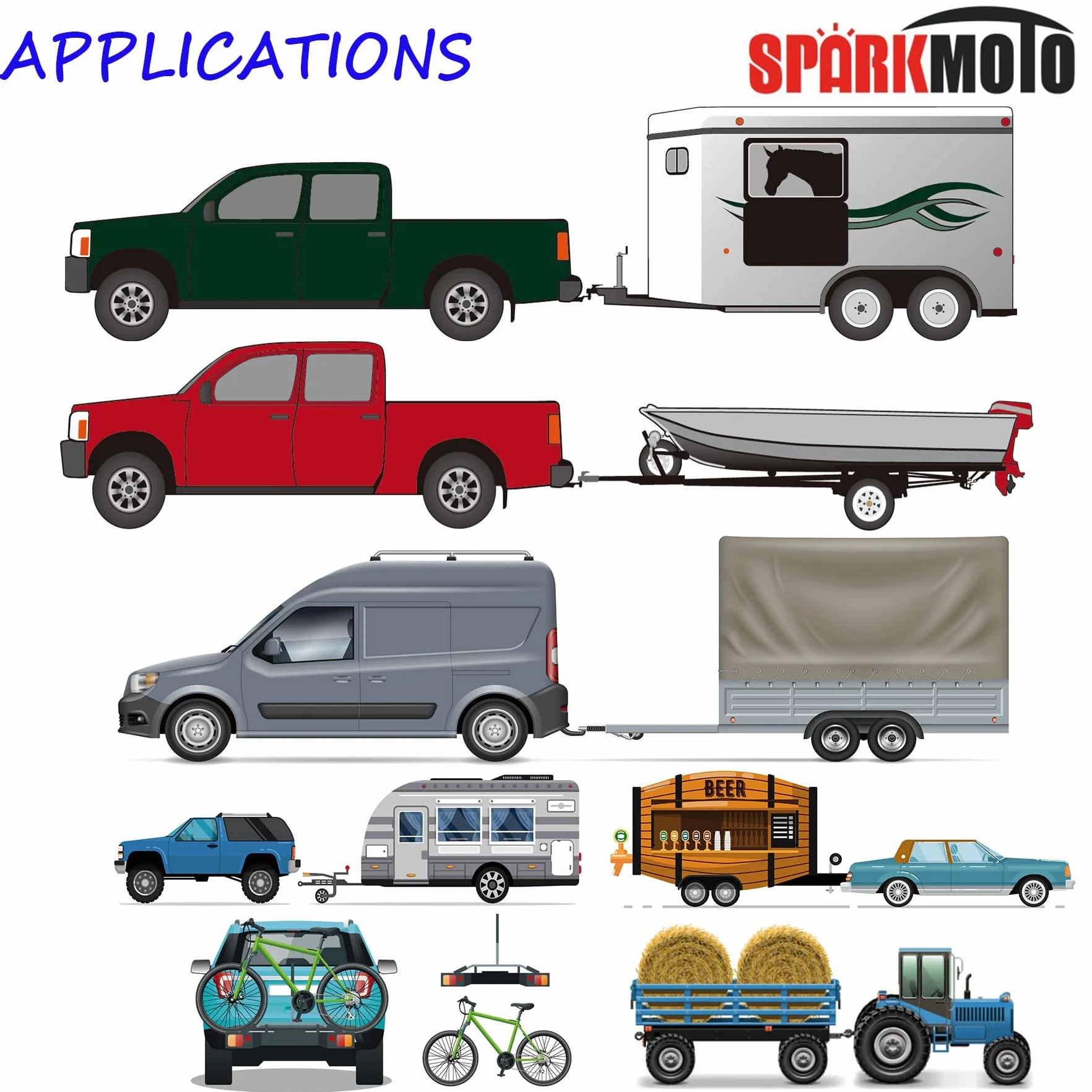 Presa per rimorchio in metallo a 7 pin, in alluminio, 7 poli, spina maschio femmina con accessori di installazione per roulotte e camper