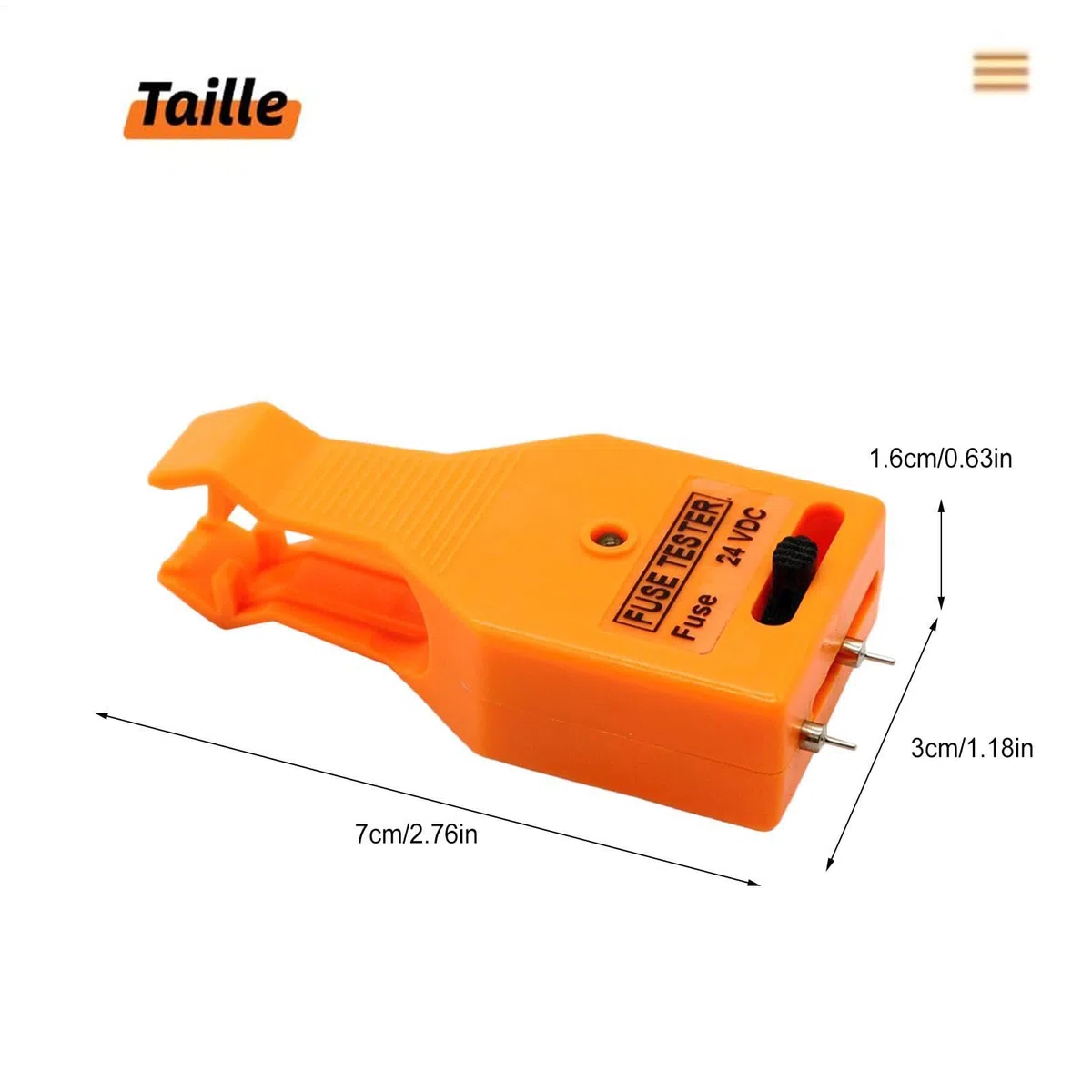 Tester per fusibili per auto, 24 V , con punta di misurazione regolabile, tester per circuiti elettrici auto, per fai da te e industria, nonché per elettronica, moto, camper e rimorchi