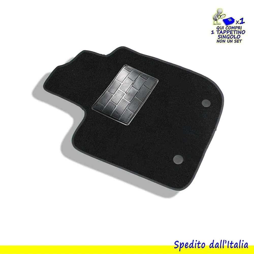 Tappetino guidatore Sandero dal 2008 al 2020 bordino nero moquette nera composto da tappeto solo lato guida antiscivolo specifico su misura 131477