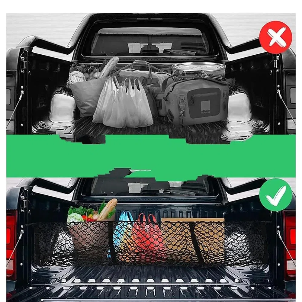 Rete Bagagliaio per Auto, per Ford Ranger III Super/Double/Single Cab Pick-up 2013-2024 Rete da Carico Altamente Elastica Auto Portabagagli Organizer Rete Carichi Saldamente,B