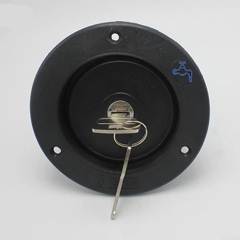Riempitrice d'acqua a gravità con serratura, ingresso a baionetta da 40 mm, per rimorchi, campeggio, portello sicuro in plastica PP, 110 x 82 mm, nero (nero)