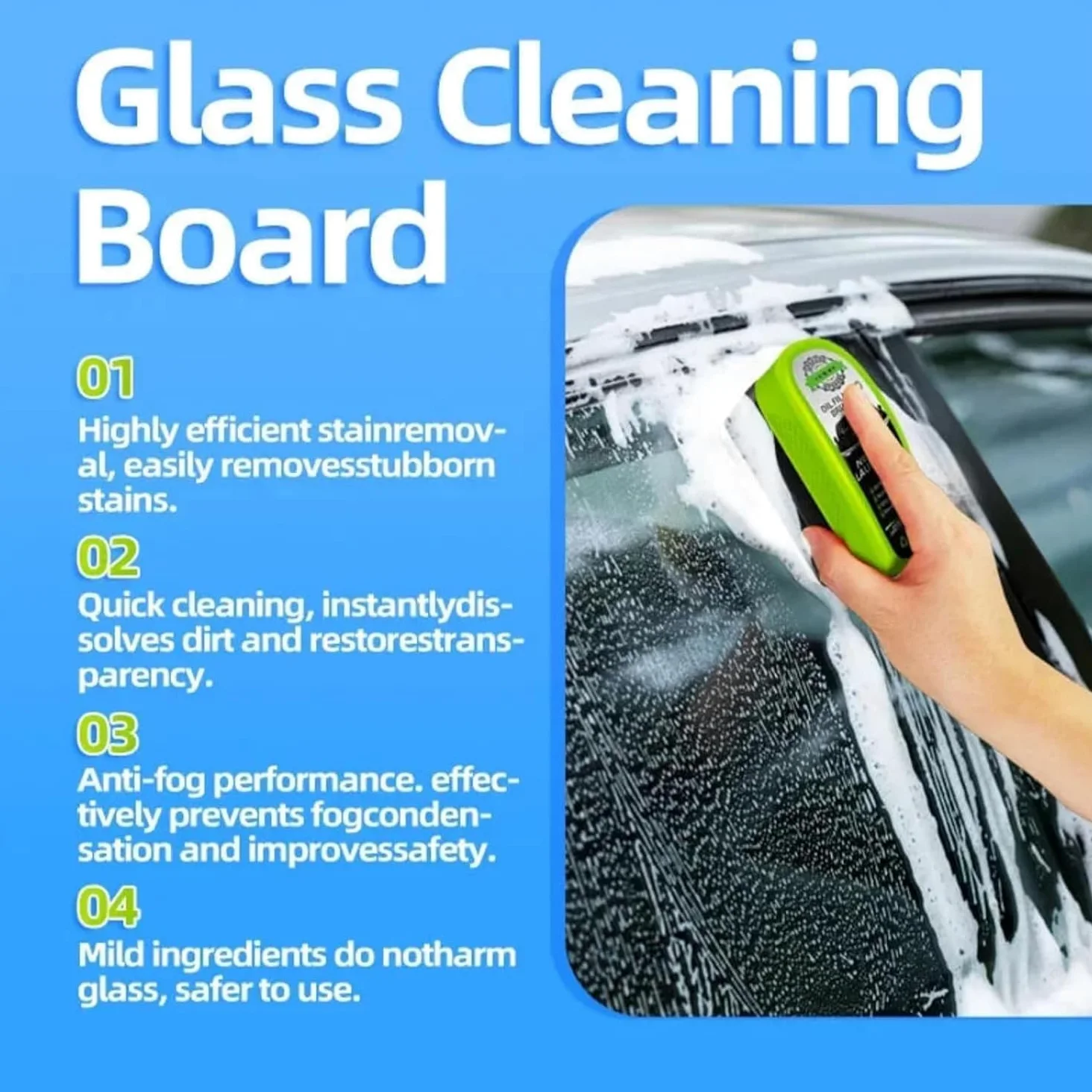 Clear Vision, detergente per vetri dell'auto, detergente per parabrezza auto, rimozione pellicola olio per vetri auto, Gl170 Pro, spazzola per la pulizia del parabrezza per rimuovere le macchie (1 set