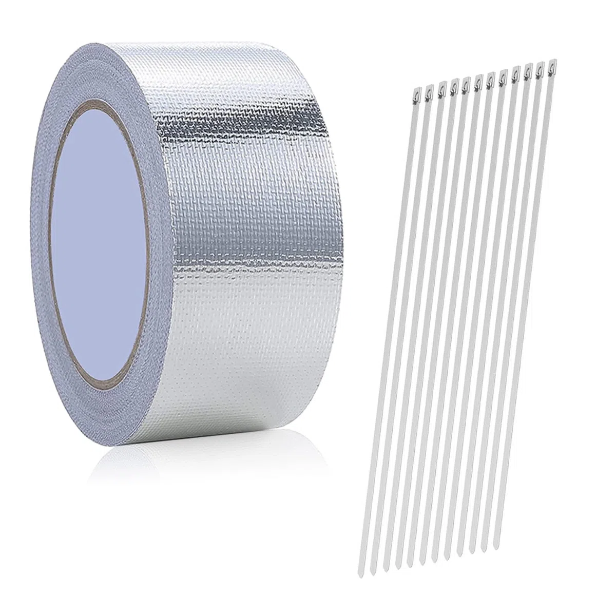 1pc 10M x 5cm Benda Termica Per Scarico Marmitta, Nastro Isolante Termico, Paracalore Marmitta Autoadesivo con 12 Fascette, Kit per la Riparazione di Tubi di Scarico per Auto e Moto