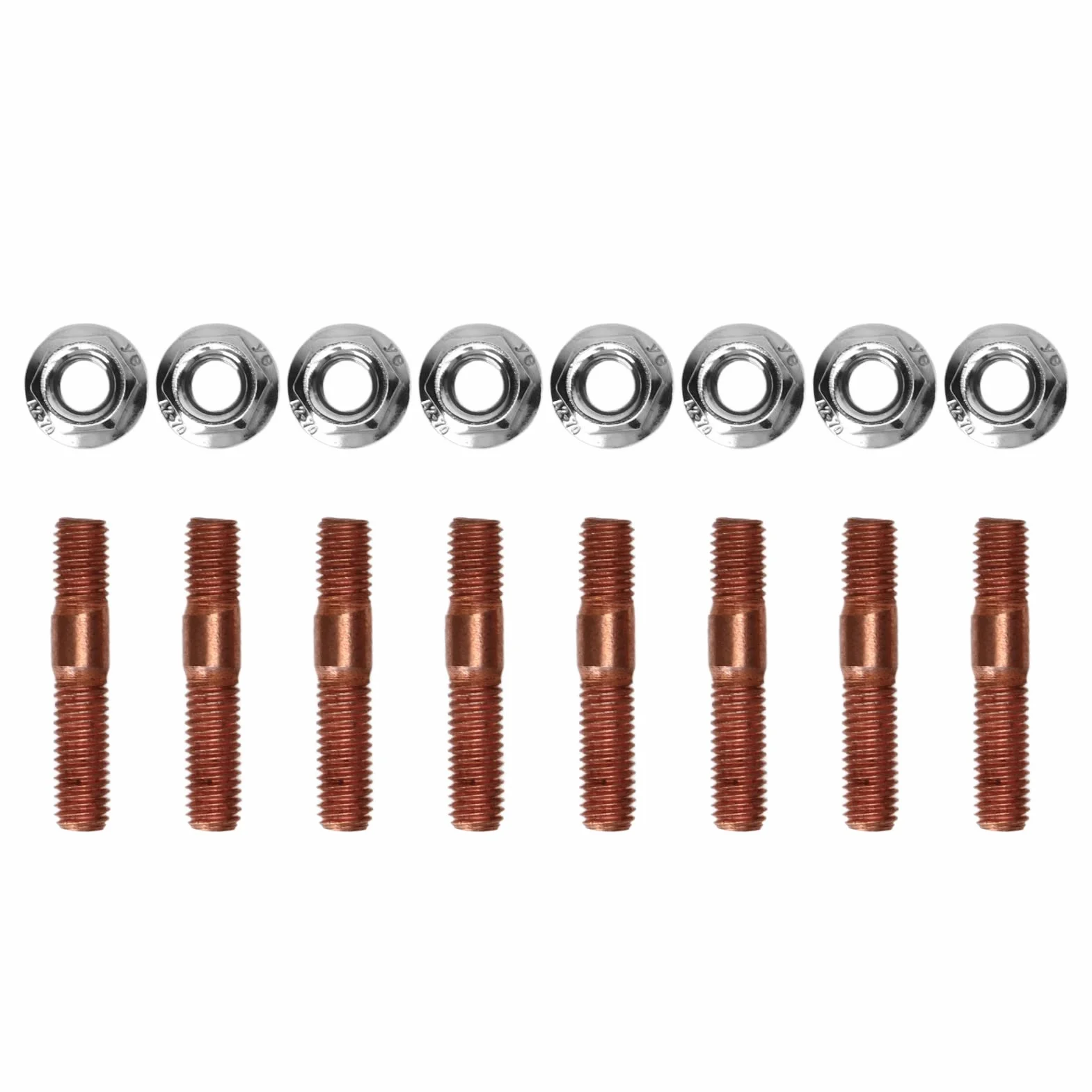 Yosoo Kit di PrigionieriFilettati M8 1.25 Ad Alte Prestazioni 8 Pezzi - Lega, Bullone Prigioniero Collettore di Scarico Resistente alle Alte Pressioni Bulloneria Dado,