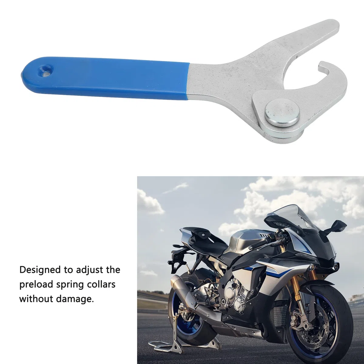 Chiave per Regolazione Ammortizzatori, Chiave Universale per Moto con Design a Ganascia Uncinata, Strumento di Precarico Ammortizzatori per Collari a Molla da 35 mm 75 Mm/1,4 3,0 P