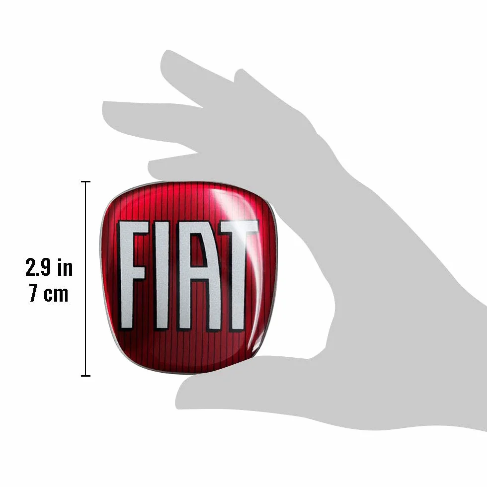 Fiat Adesivo 3D Logo Anteriore Posteriore Compatibile con 500 Rosso