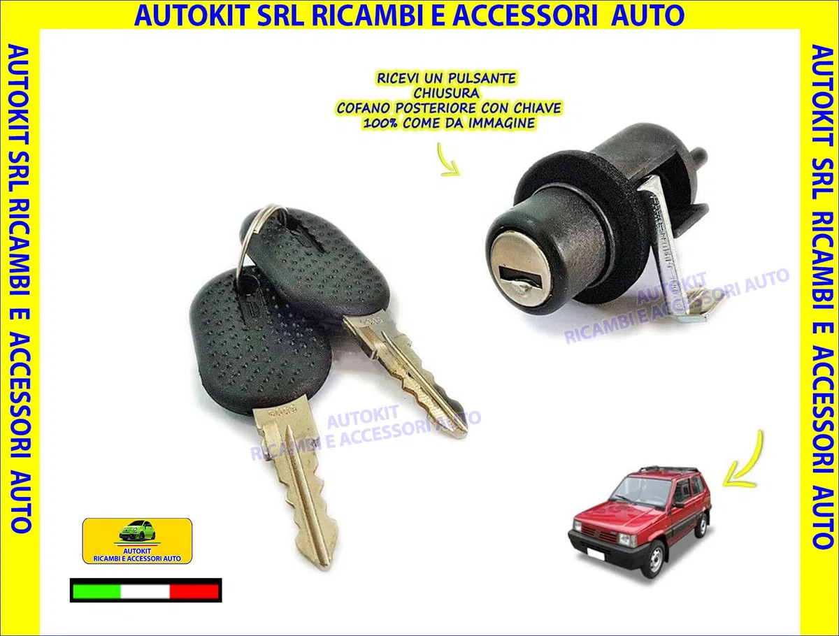 Serratura cofano posteriore Panda Young con chiavi porta kit per 141 e 141A 37/173