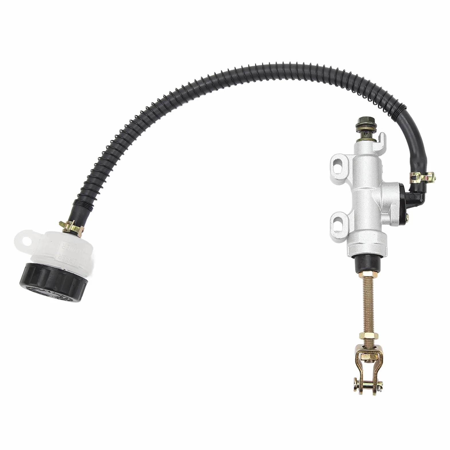 Pompa Freno Idraulica a Pedale Posteriore Premium per Moto, Adatta per Cilindro Principale per Dirt Bike ATV, Eccellenti Prestazioni di Frenata per la Maggior Parte dei Motociclisti (WHITE)